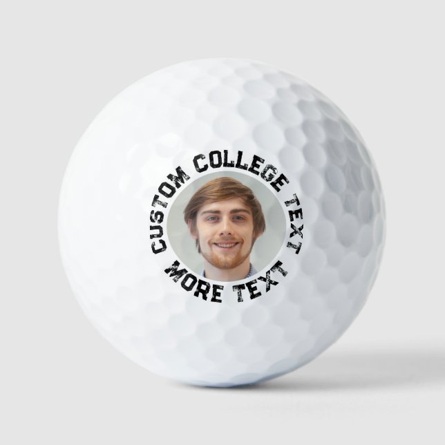 Personalised Distressed College Text Golf Balls (Front)