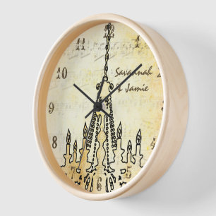 Personalised Distressed Musical Note Chandelier Wall Clock