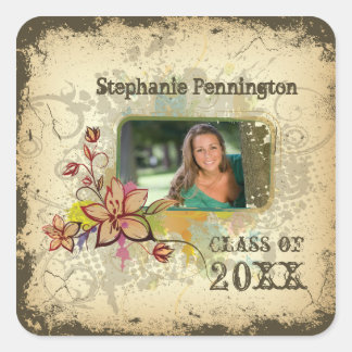 Personalised distressed photo graduation stickers