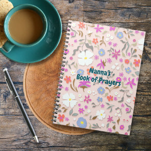 Personalised Ditsy Flowers Blush  Notebook