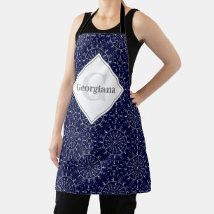 Personalised Ditsy Winter Snow Angels Snowmen Tile Apron