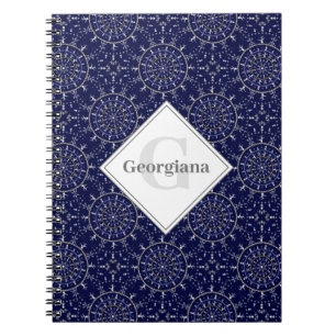 Personalised Ditsy Winter Snow Angels Snowmen Tile Notebook