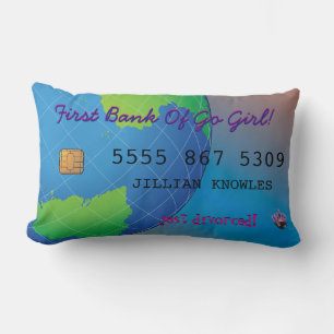 Personalised Divorce Funny Custom Credit Card Lumbar Cushion