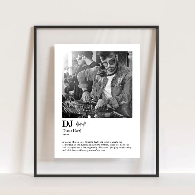 Personalised DJ Dictionary Definition Photo Gift Acrylic Sign (Personalized DJ Dictionary Definition Photo Gift Acrylic Sign)