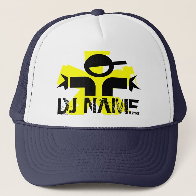 Personalised DJ hat with custom name (Front)