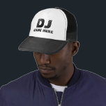 Personalised DJ Trucker Hat<br><div class="desc">Printed DJ customisable cap .. ideal for deejays or music fans .. personalise with your own custom text for FREE .. from Ricaso</div>