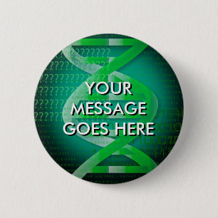 Personalised DNA ID Green 6 Cm Round Badge