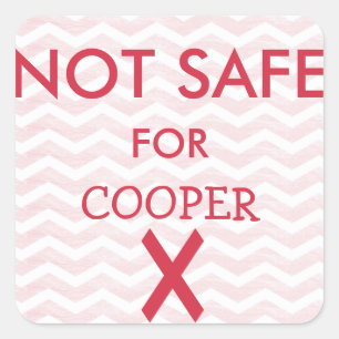 Personalised Do Not Eat Not Safe Red Chevron Square Sticker