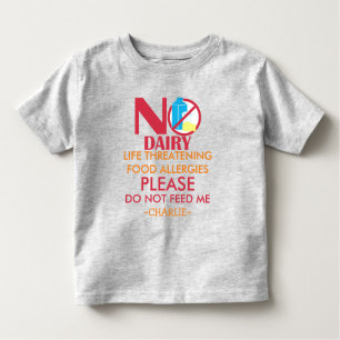 Personalised Do Not Feed Dairy Allergy Alert Toddler T-Shirt