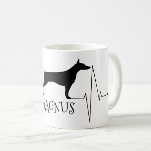 Personalised Doberman Love My Dog Heart Beat Coffee Mug