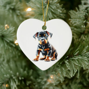 Personalised Doberman Pinscher Puppy Ceramic Ornament