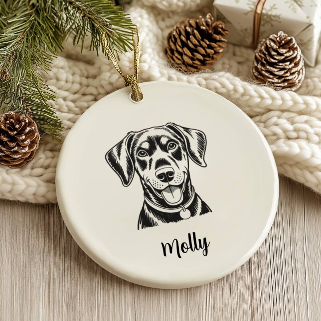 Personalised Dobermann Dog Christmas Ceramic Ornament (Creator Uploaded)