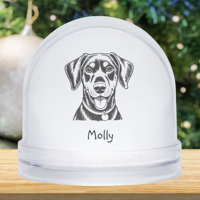 Personalised Dobermann Dog Christmas Snowglobe (Creator Uploaded)