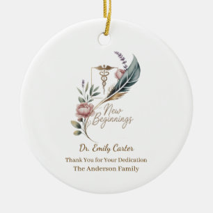 Personalised Doctor Appreciation New Beginnings Ceramic Ornament