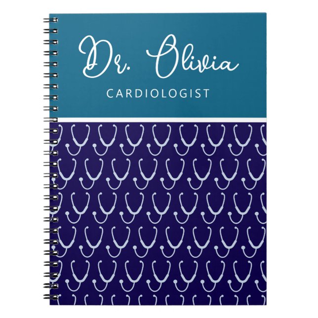 Personalised Doctor Blue Stethoscope Notebook (Front)