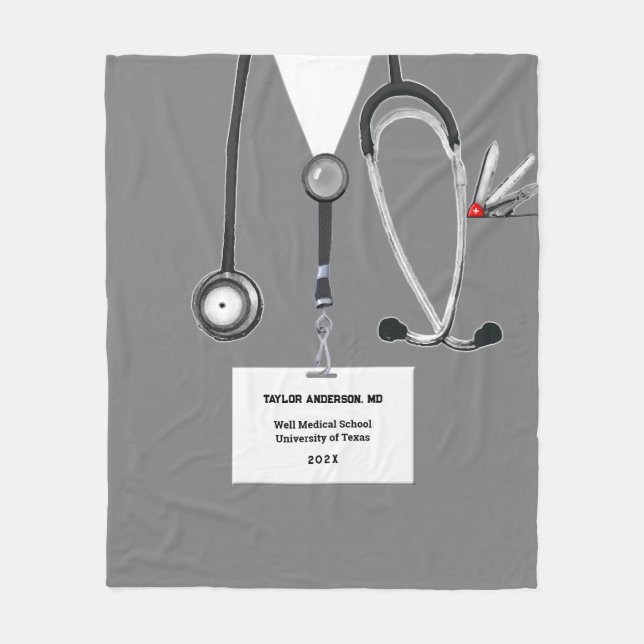 Personalised Doctor Fleece Blanket (Front)