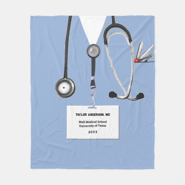 personalised doctor gift idea fleece blanket (Front)