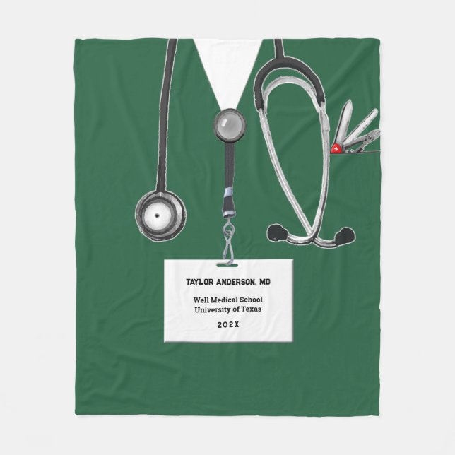 Personalised Doctor Gift Ideas Fleece Blanket (Front)