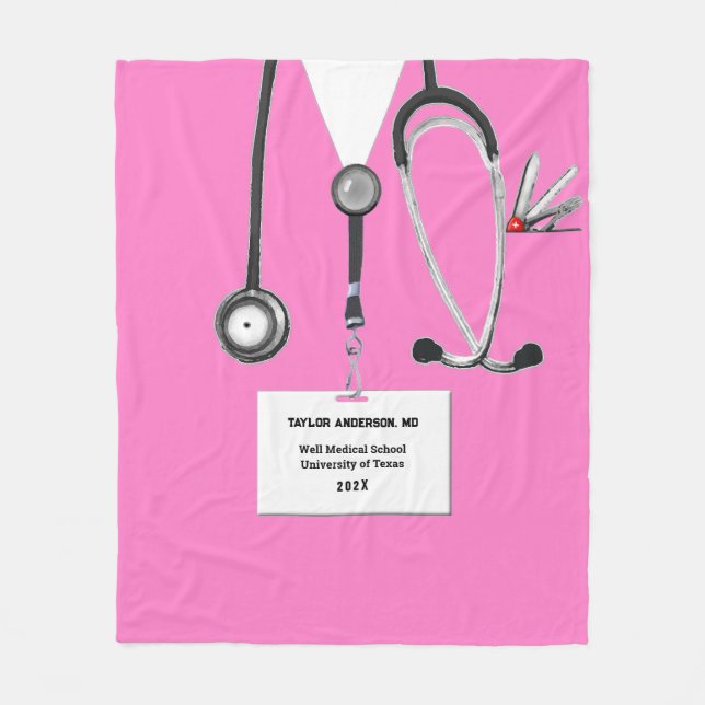 Personalised Doctor Gift Ideas Fleece Blanket (Front)