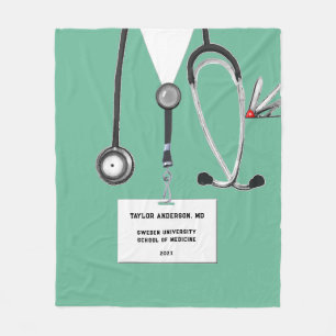 personalised doctor graduation gift fleece blanket