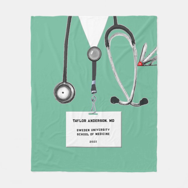 personalised doctor graduation gift fleece blanket (Front)