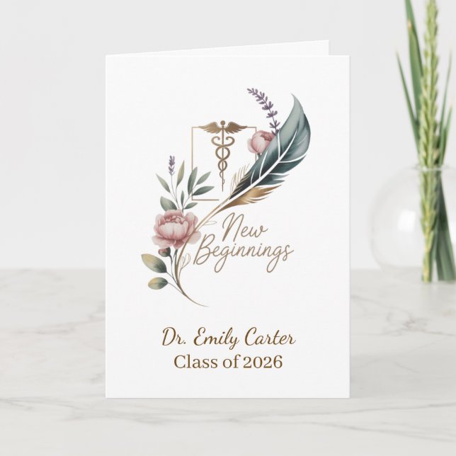 Personalised Doctor Graduation New Beginnings Card (Front)