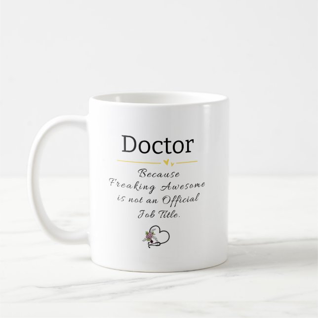 Personalised Doctor Job Title Funny Coffee Mug (Left)