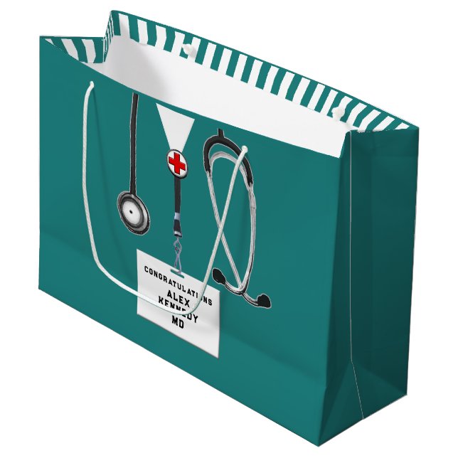 Personalised Doctor Medical School Large Gift Bag (Front Angled)