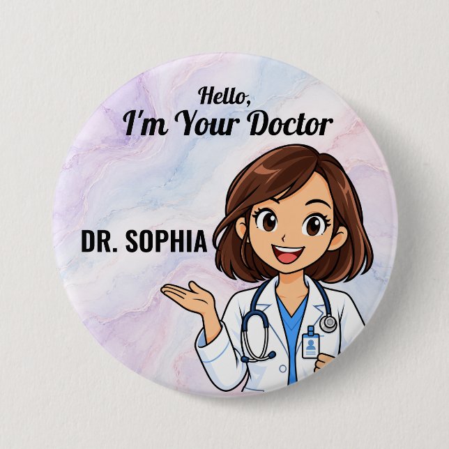 Personalised Doctor Name Button (Front)
