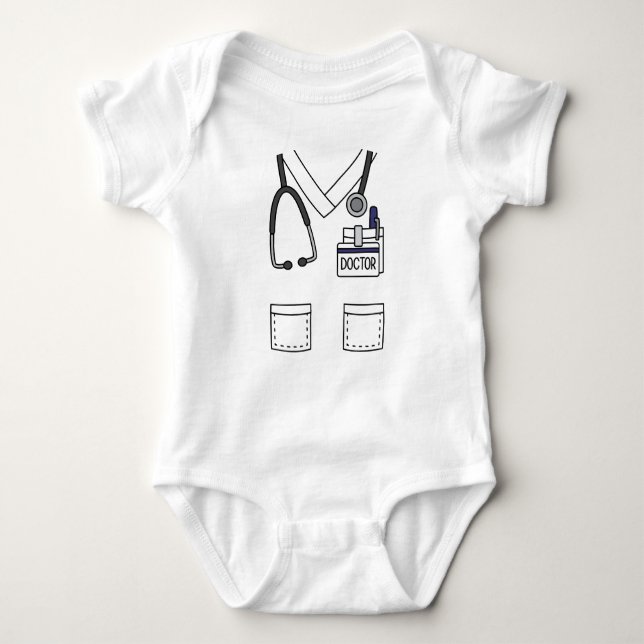 Personalised Doctor Scrubs Baby Bodysuit (Front)