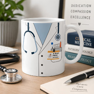 Personalised Doctor White Coat Stethoscope Medical Coffee Mug