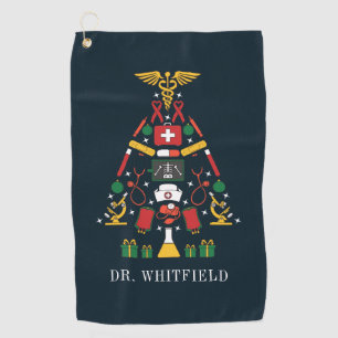 Personalised Doctors and Nurses Festive Christmas Golf Towel