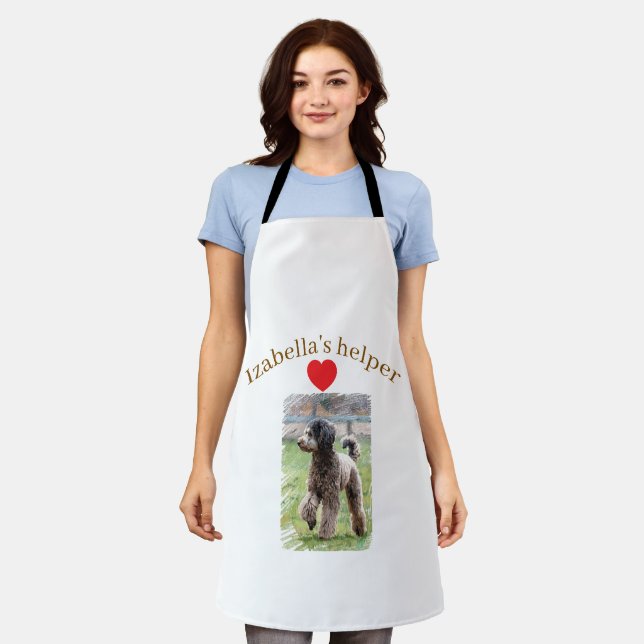 Personalised Dog Apron | Custom Photo & Text (Worn)