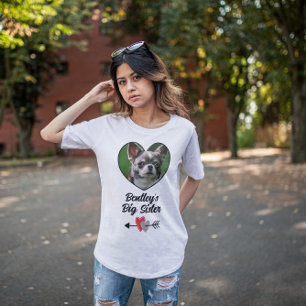 Personalised dog big sister photo & text T-Shirt