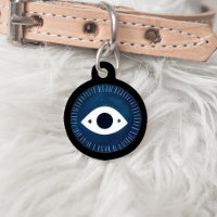  Personalised Dog Cat Collar Charm, Evil Eye