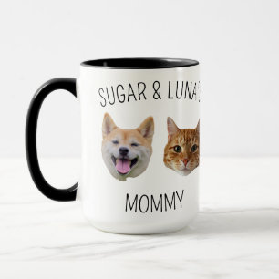 Personalised Dog Cat Face Mug, Mug gift for Mum