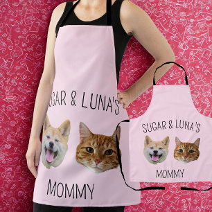 Personalised Dog Cat Face Photo, Cute Gift for Mum Apron