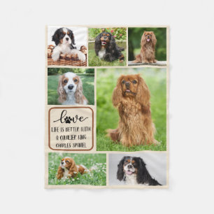 Personalised Dog, Cavalier King Charles Spaniel Fleece Blanket