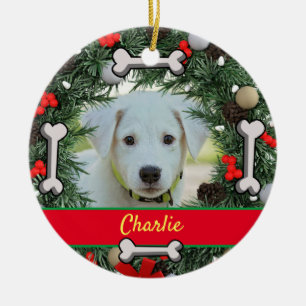 Personalised Dog Christmas Ceramic Ornament