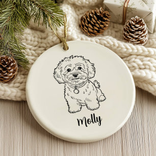 Personalised Dog Christmas Ceramic Ornament