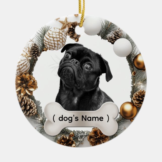 Personalised Dog Christmas Ornament  (Front)