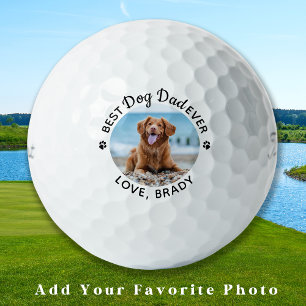 Personalised DOG DAD Modern Pet Photo Golf Balls