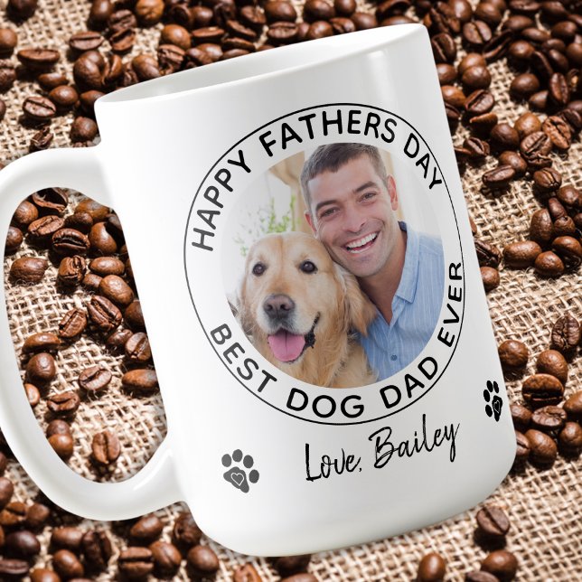 Personalised Dog Dad Pet Photo Happy Father's Day Coffee Mug (Creator Uploaded)
