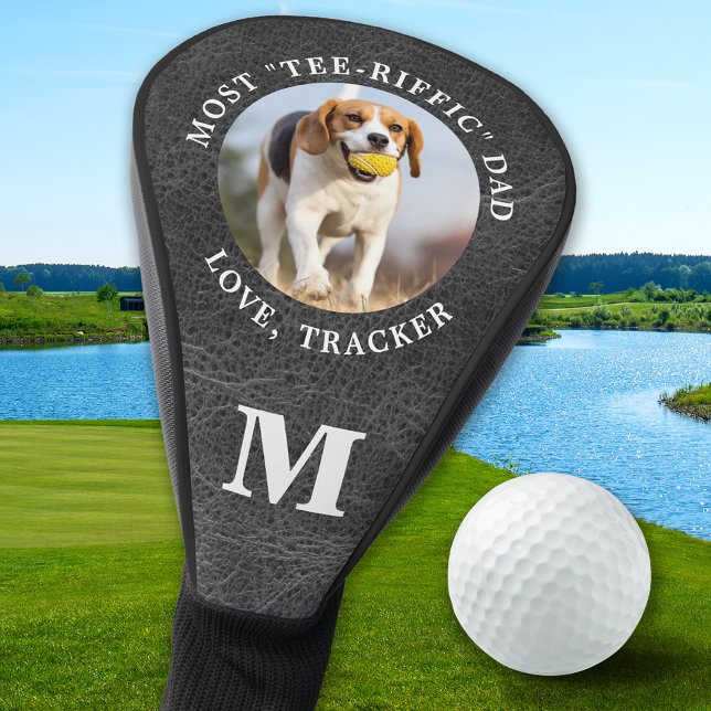 Personalised DOG DAD Pet Photo Leather Monogram Golf Head Cover (Creator Uploaded)