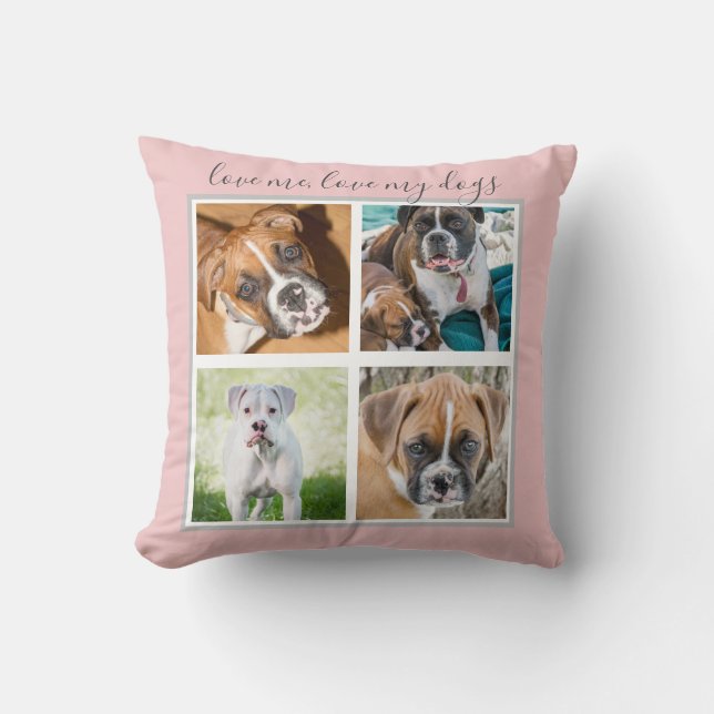 Personalised Dog Gifts -  Pink Custom Dog Photo Cushion (Front)