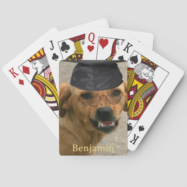 Personalised Dog Graduating Playing Cards (Back)