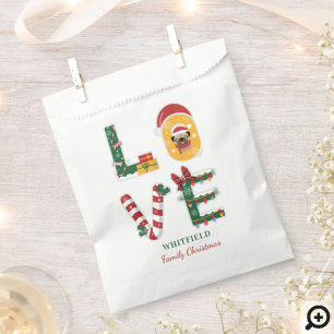 Personalised Dog LOVE Family Christmas Holiday Favour Bag