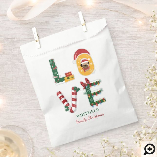 Personalised Dog LOVE Family Christmas Holiday Favour Bag (Creator Uploaded)