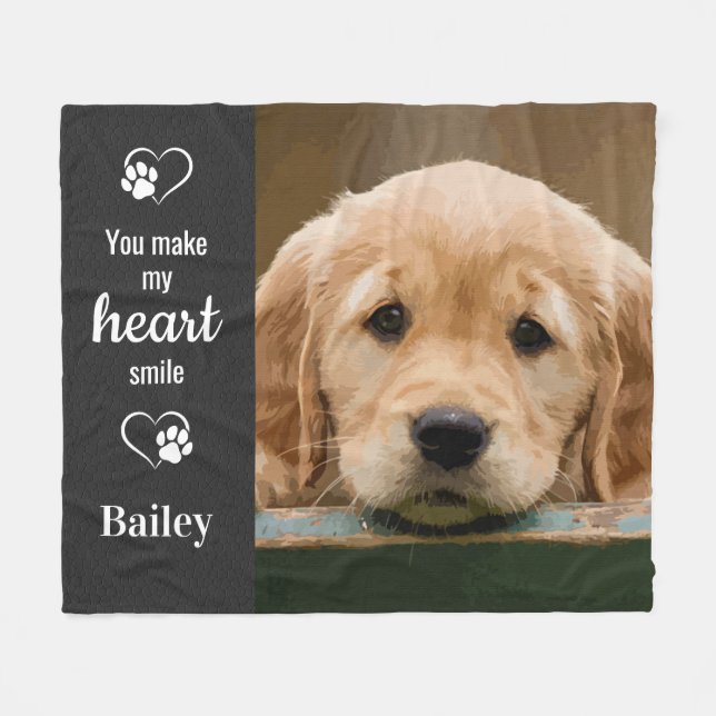 Personalised Dog Lover Pet Photo Keepsake Fleece Blanket (Front (Horizontal))