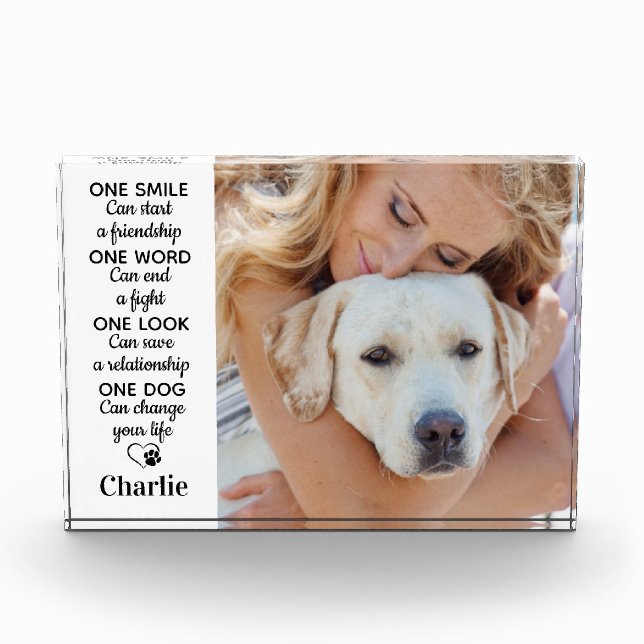 Personalised Dog Lover Quote Keepsake Pet Photo Block (Front)